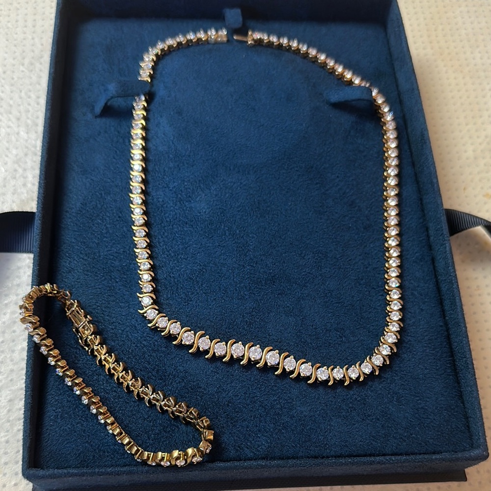 Elegant lab grown Necklace and Bracelet Set
